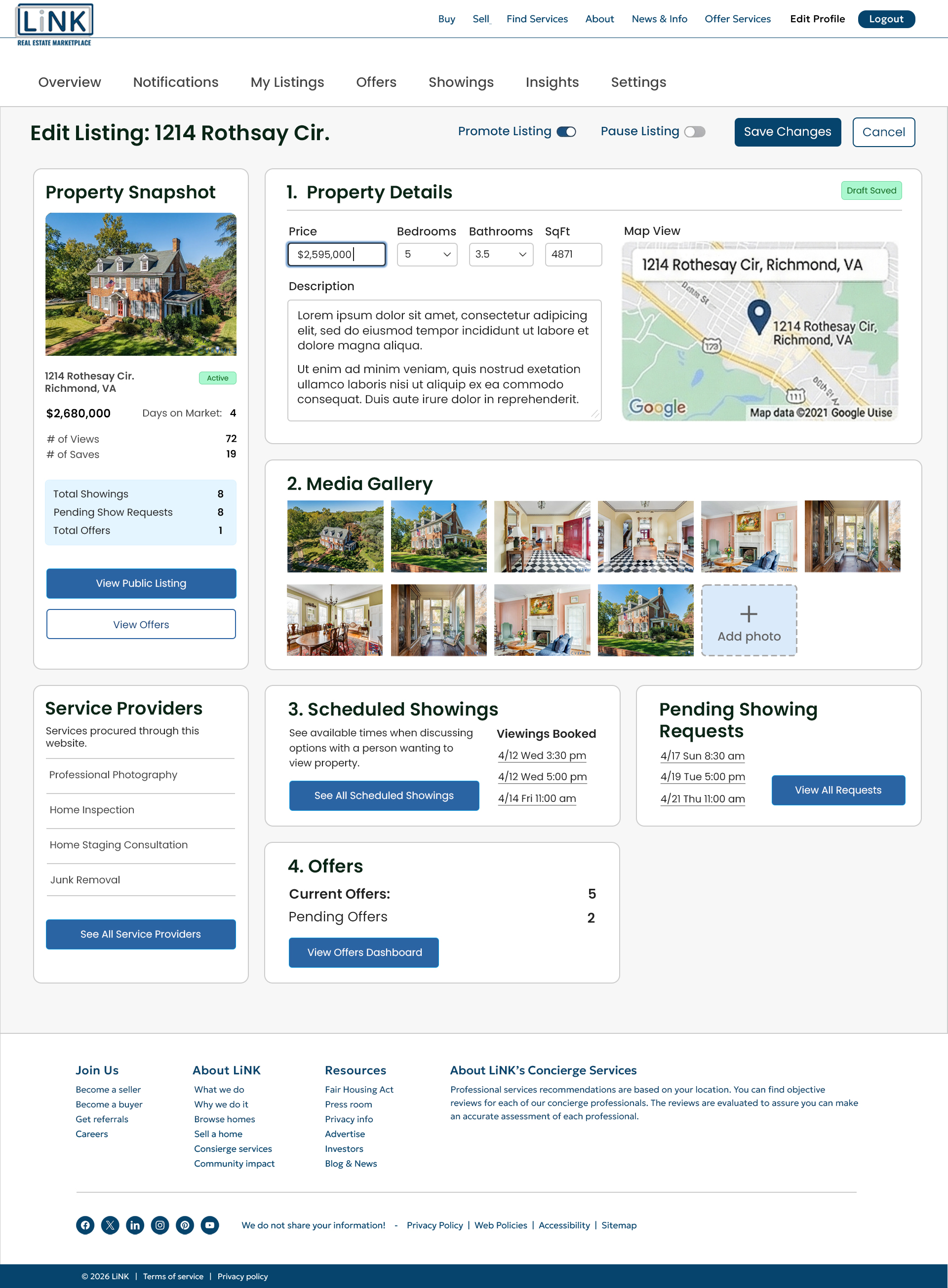 Seller Single Listing | Desktop