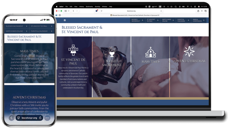 Blessed Sacrament web design