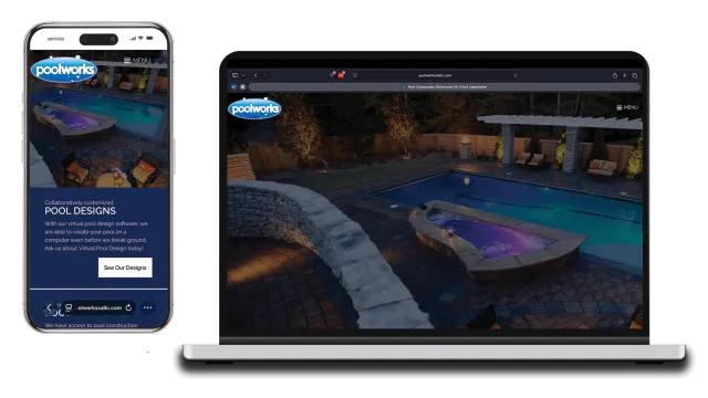 Poolworks web design on devices