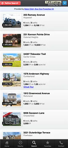Bluedog Properties mobile website — view 6
