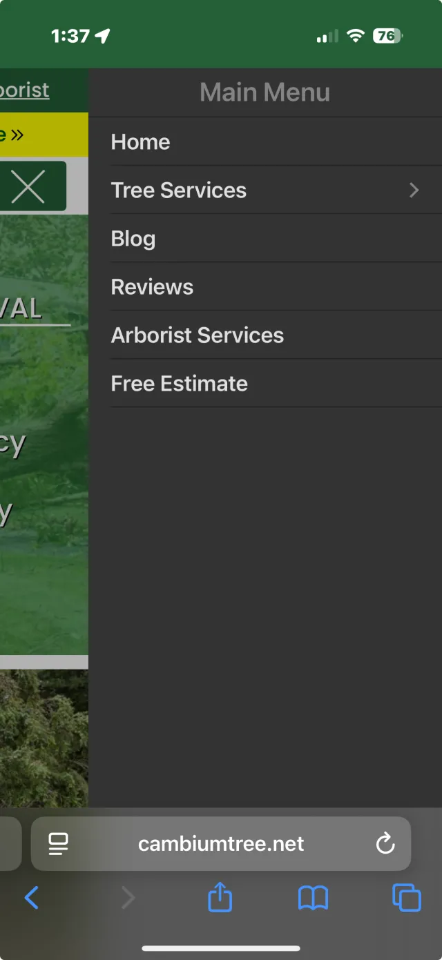 Cambium Tree mobile website — view 7