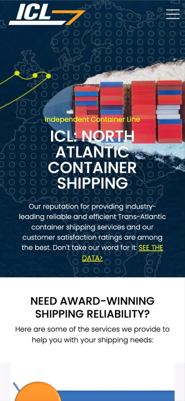 Independent Container Line mobile website — view 6