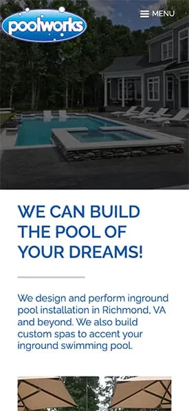 Poolworks mobile website — view 6