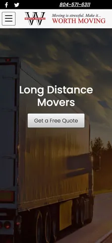 Worth Moving mobile website — view 5