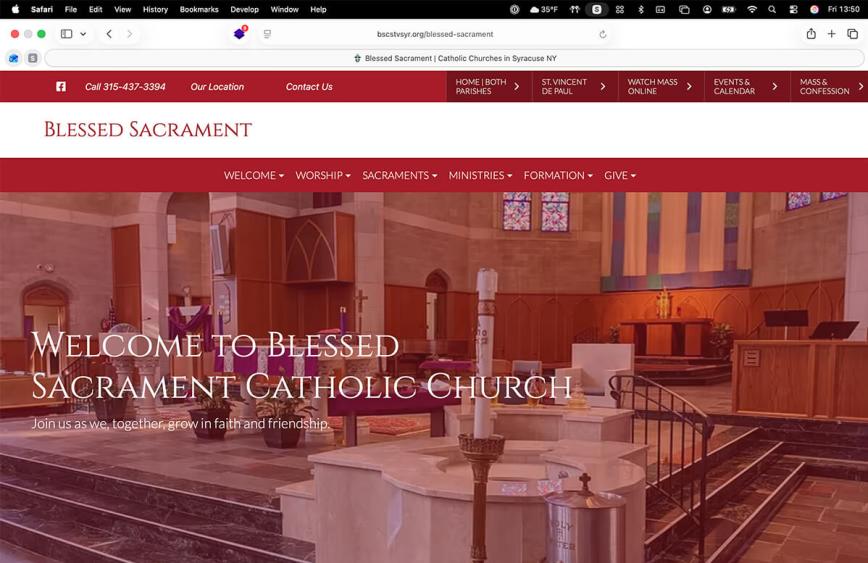 Blessed Sacrament laptop screenshot