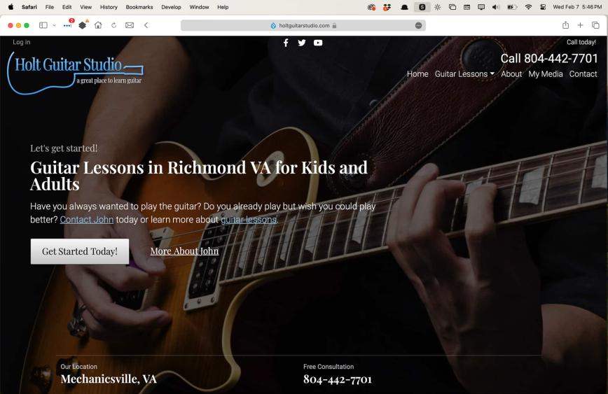 Holt Guitar home desktop