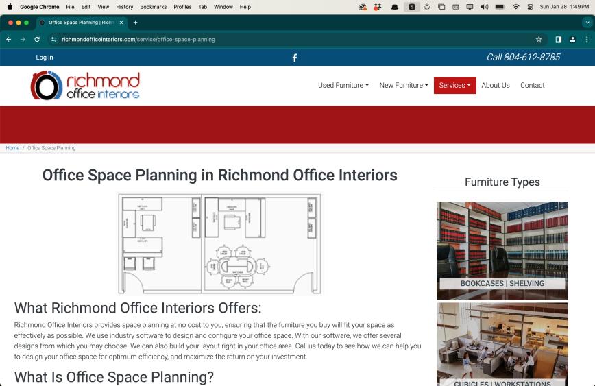 Richmond Office Interiors planning desktop