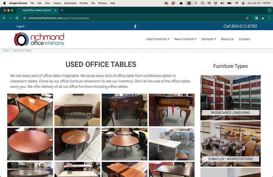 Richmond Office Interiors tables desktop